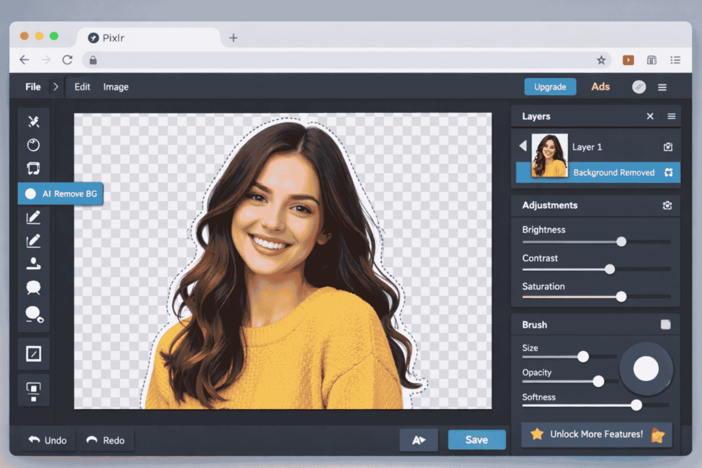 Pixlr Remove Background Tool