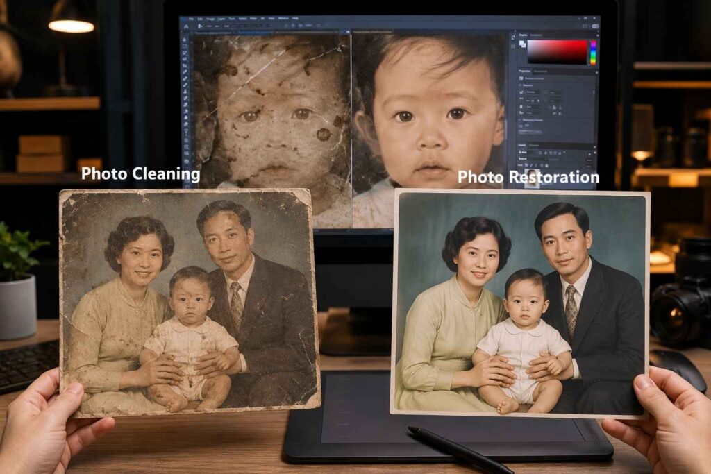 Cleaning Pictures vs. Photo Restoration