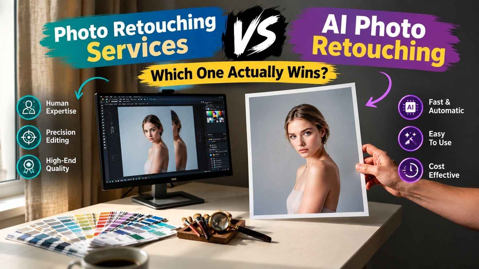 Photo Retouching Services vs AI Photo Retouching: Which One Actually Wins?